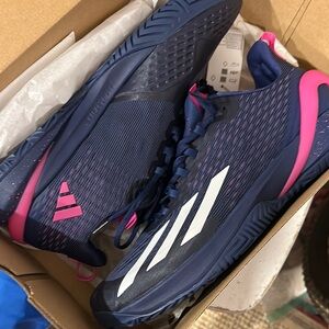 Adidas Adizero Cybersonic M Navy and Magenta Tennis Shoes